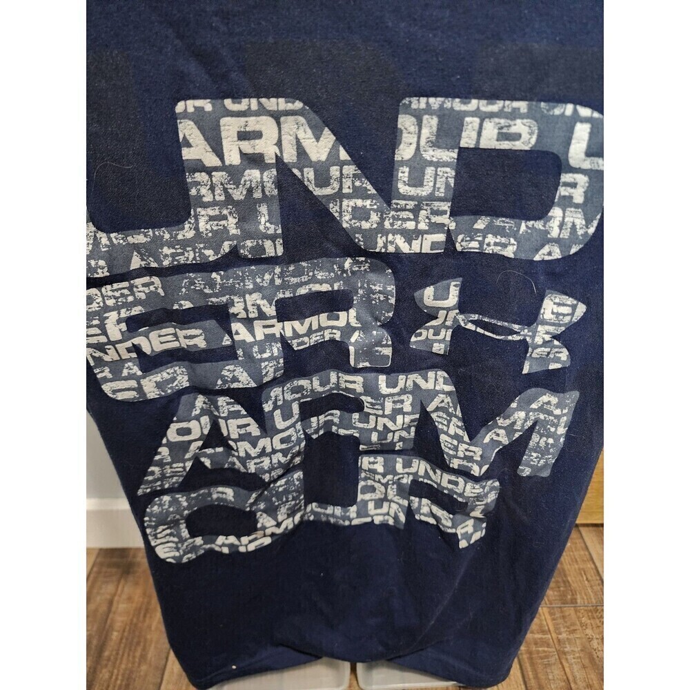 Under Armour Mens Heatgear Navy Blue & Gray Shirt Size Medium - Picture 2 of 6